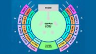 The seating options for Coldplay's concert at the DY Patil Sports Stadium (Image via Bookmyshow.com)